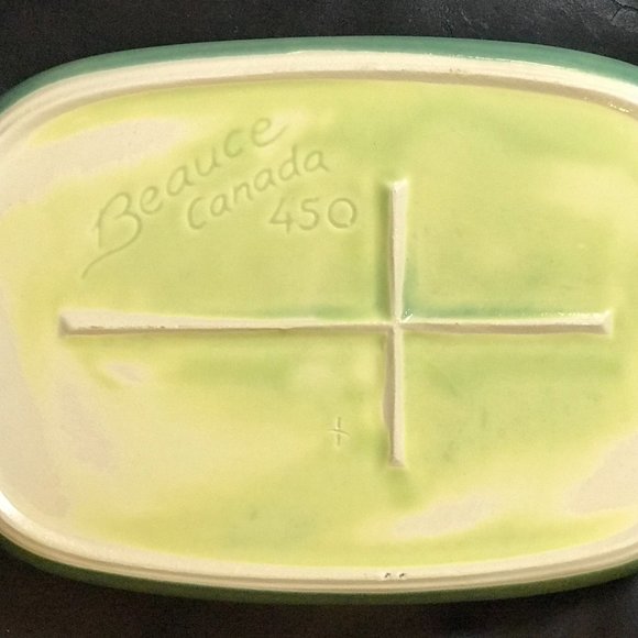 Vintage Beauceware Pottery Rectangle Green Planter - Picture 4 of 7